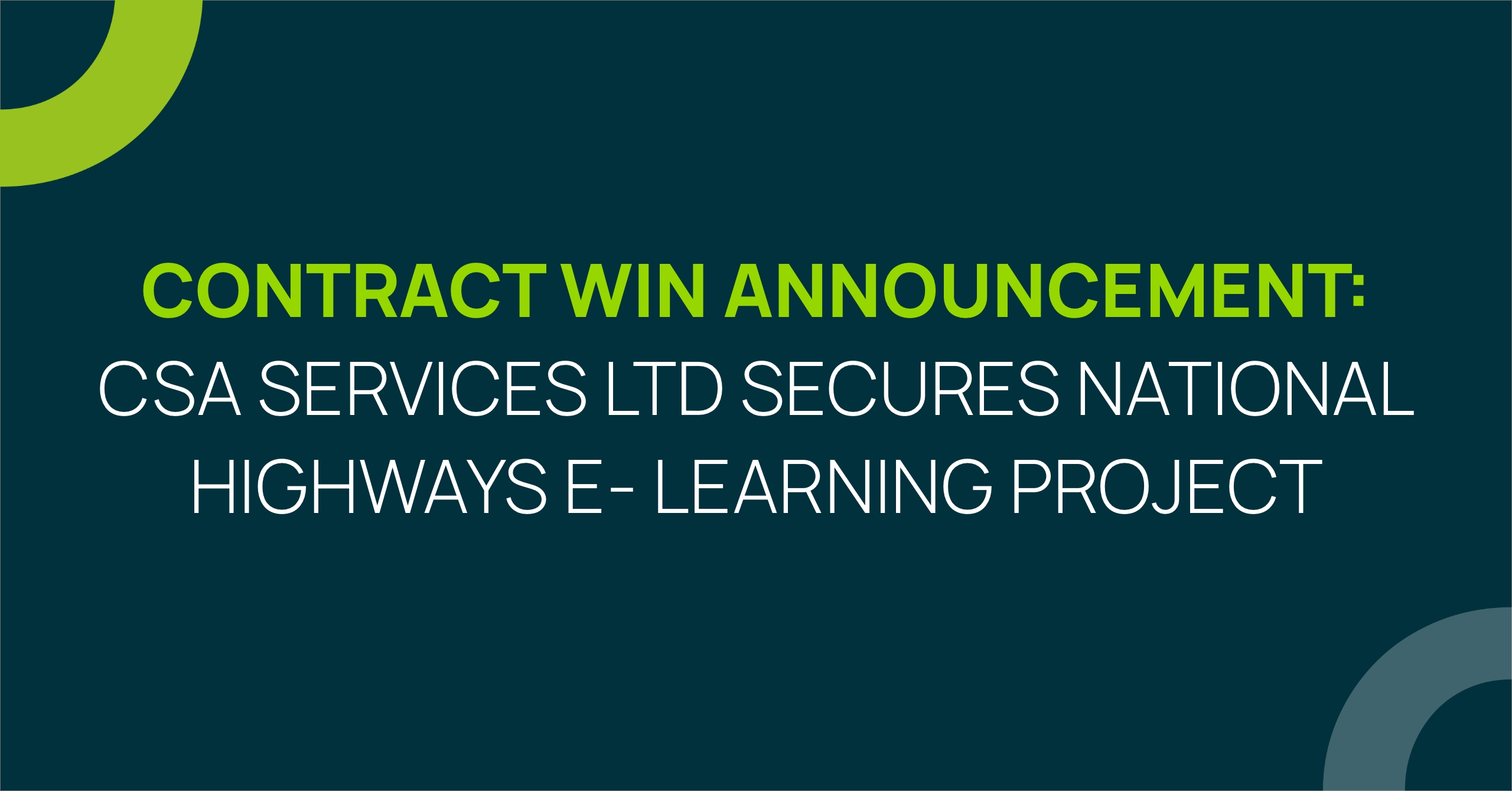 E-Learning Contract National Highways